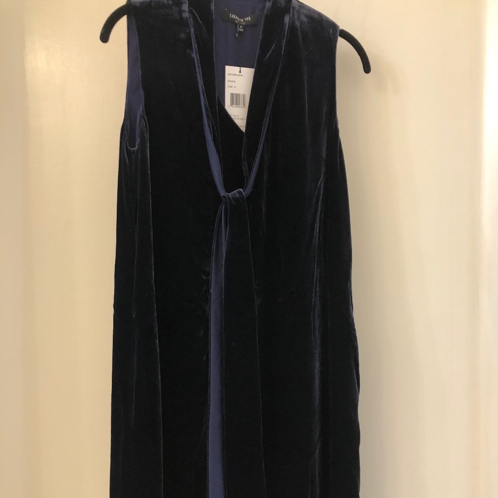 Lafayette 148 New York Blue Velvet Dress NWT